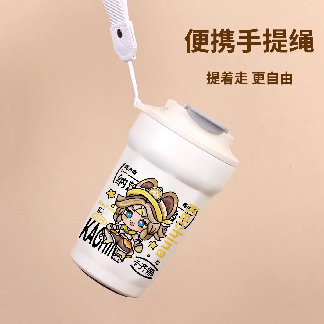 Anime Genshin Impact Kachina Cosplay Thermal Mug Cartoon Insulated Cups Stainless Steel Coffee Cup Vacuum Flask Xmas Gift