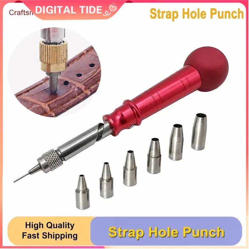 Watch Repair Tool Gravity Hole Punch Strap Eyeband Push Type Drill Adjuster Leather Band Perforator DIY Kit