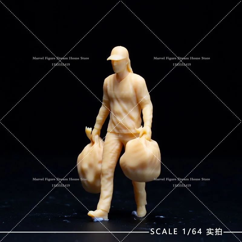 1/64 1/43 1/35 Multiple Miniature Scene Doll White Model Un-panited Environmental Workers Cleaner Prop Male Action Figure