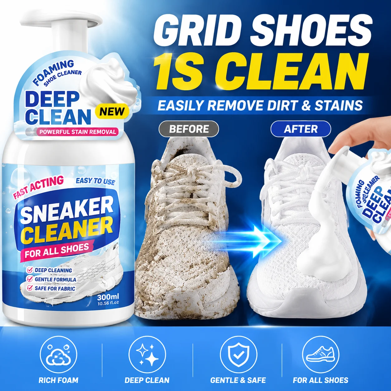 White Shoe Cleaner No-wash Dry Cleaning Foam Decontamination for Suede Sheepskin Matte Shoes Leather Sneakers Care ﻿
