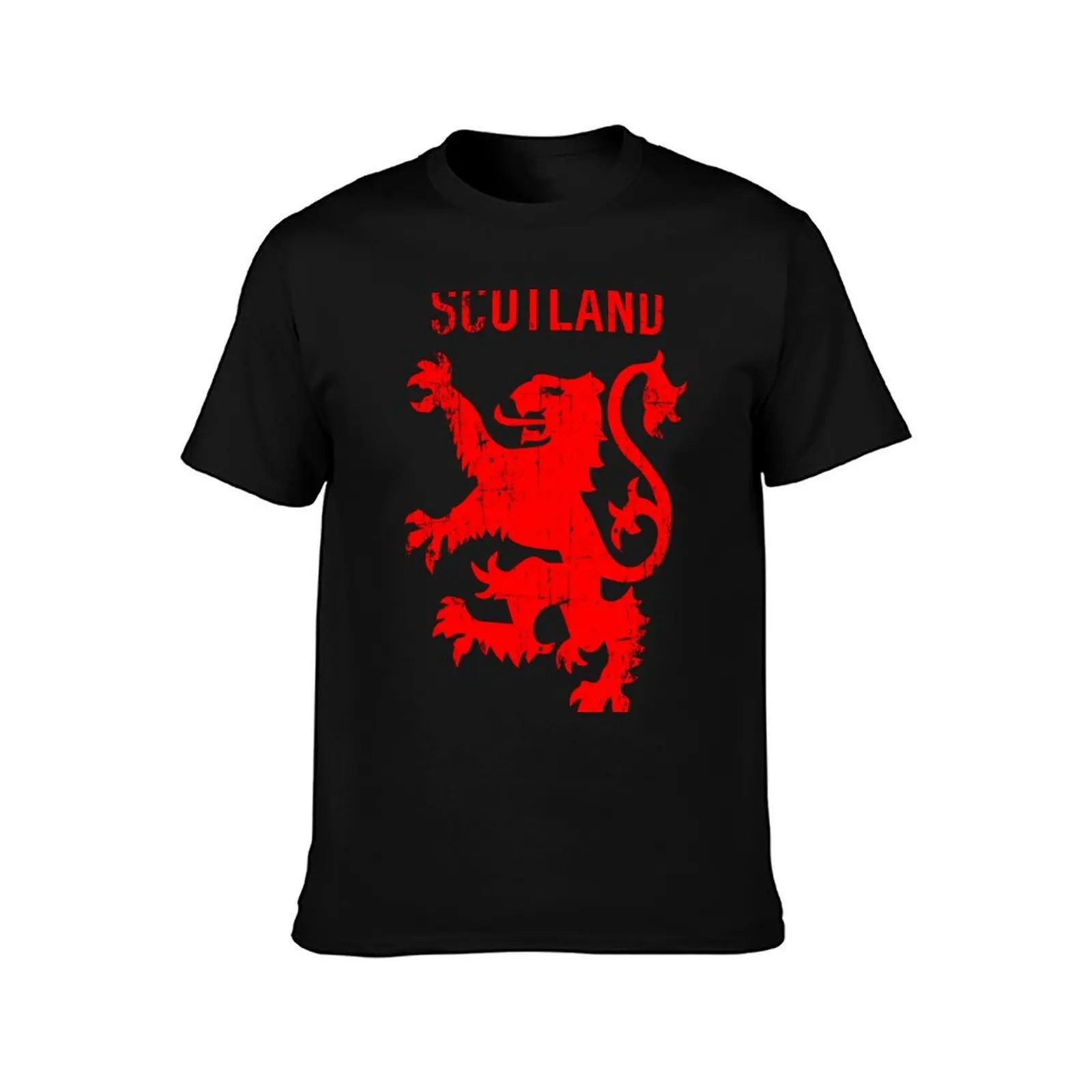 Scotland - Red Lion Rampant T-Shirt, Summer Casual Cotton Tee, Oversized Streetwear Tops, Vintage Graphic Print, 100% Cotton