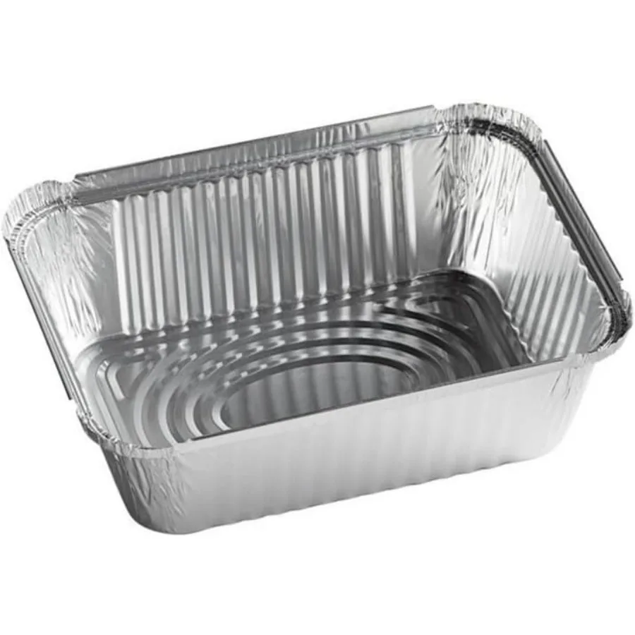 

9" L x 6.25" W Disposable Oblong Pan without Lids - 5 Lb Aluminum Foil Oblong Pans: 100% Recyclable : Perfect for Baking and Roa