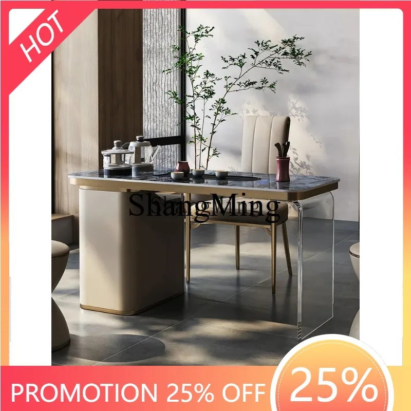 CL rock slab tea table suspension style balcony tea table kettle integrated