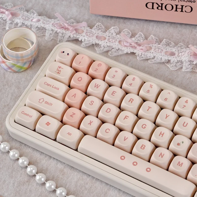 Moa Cherry Keycap Pink PBT Hot Sublimation Custom Personalized Mechanical Keyboard Cap 68/75/87/108 Miles From