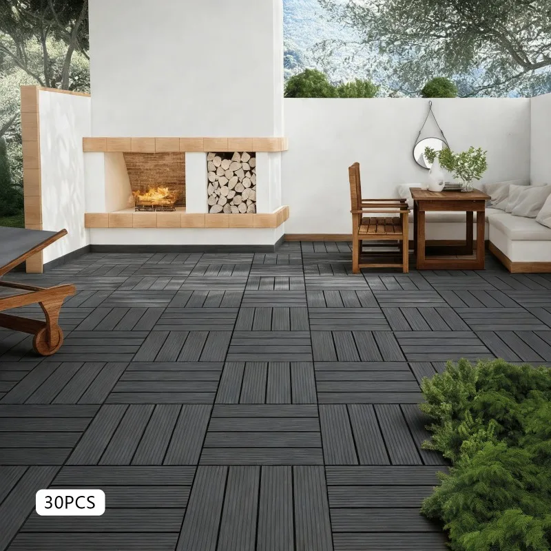 30 PCS 30x30cm Deck Tiles, Outdoor Waterproof Interlocking Flooring, Flooring Tiles for Backyard Patio Balcony Garden