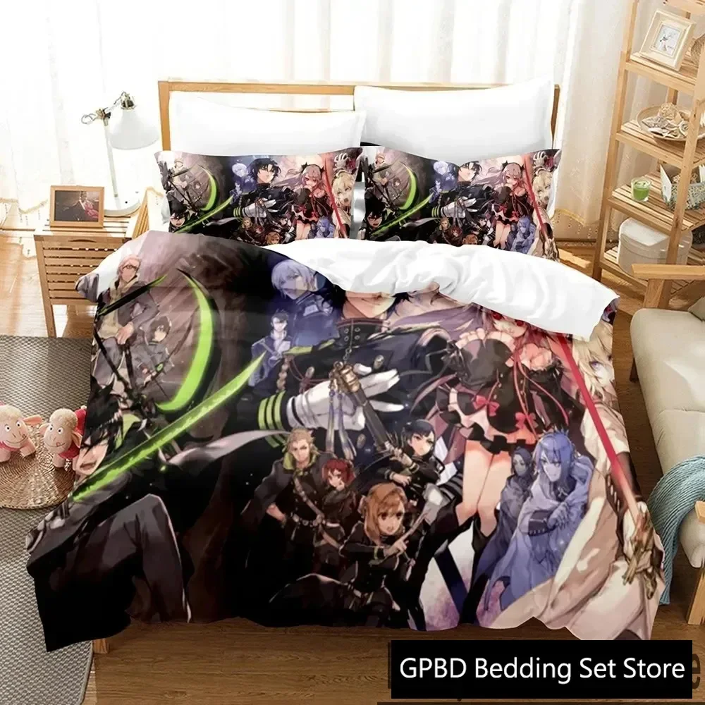 3D Print Anime Seraph of the end Bedding Set Boys Girls Twin Queen King Size Duvet Cover Pillowcase Bed boys Adult