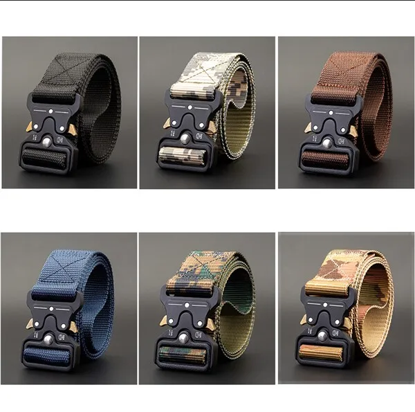 Tactical Belt for Men Tactical Military Belt Work Casual Multi-functional Outdoor Canvas Belts designer men