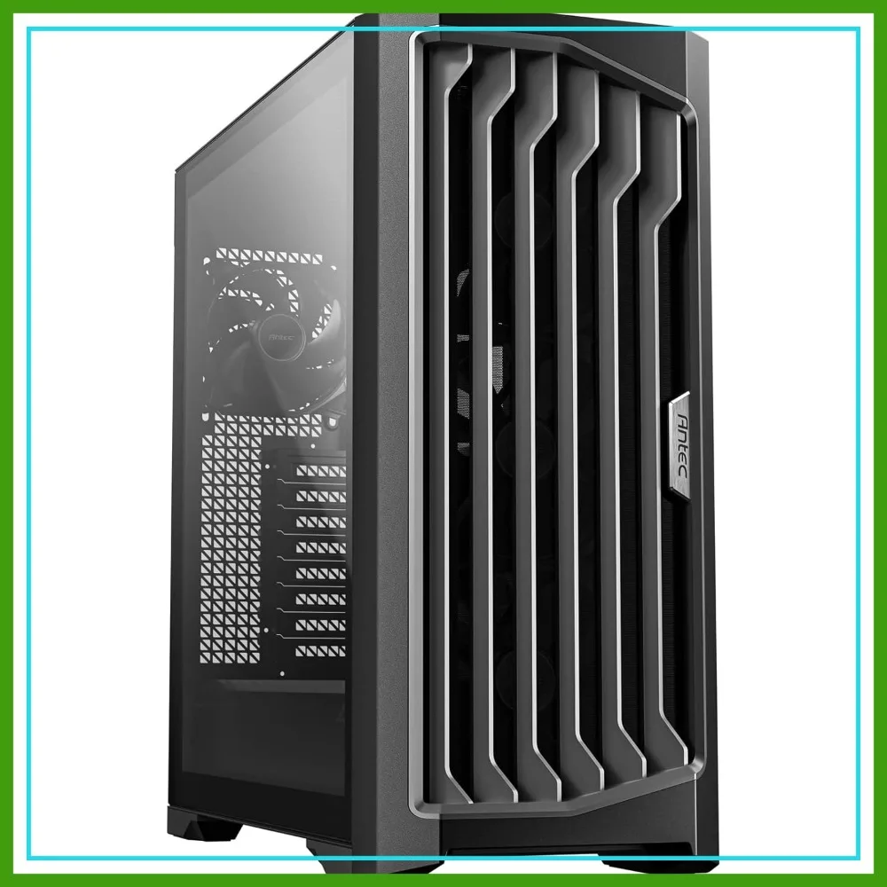 

Full Tower PC Case, RTX40 Compatible, Temp Display, 4 PWM Fans, Type-C, Dual TG Panels, E-ATX