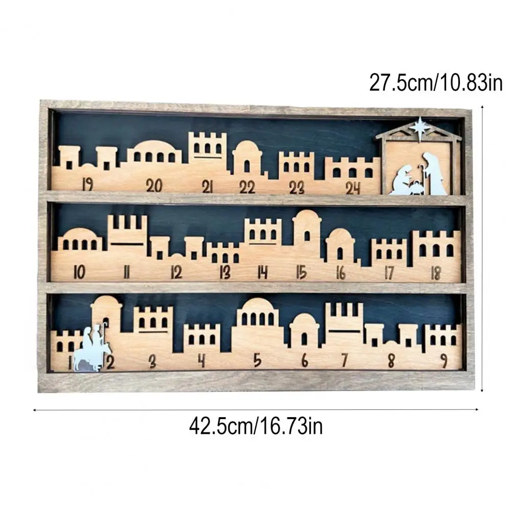 Countdown to Christmas Wall Hanging 10 Wooden Nativity Advent Countdown Calendar Christian Christmas Decor Sign Holiday Jesus