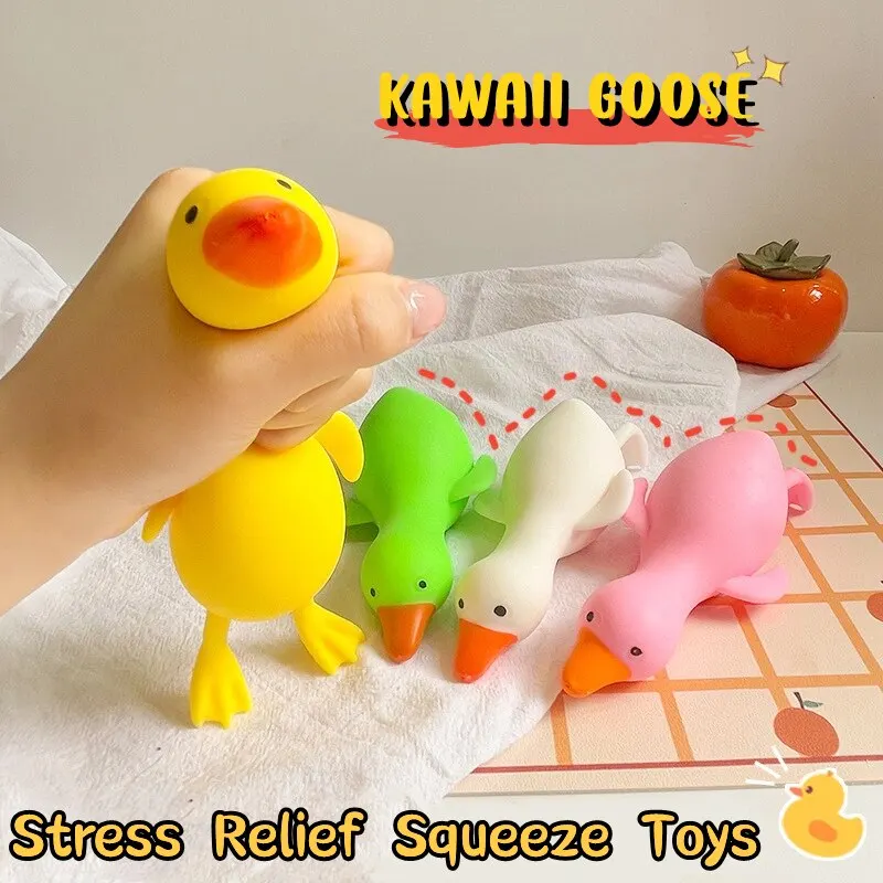 

Cartoon Goose Decompression Toy Soft Antistress Ball Stress Relief Squeeze Toys Cute Duck Children Animal Doll Gift for Children