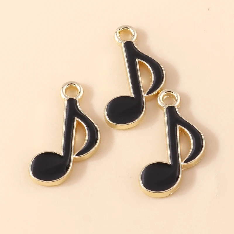 10pcs Cute Music Notes Charms Necklaces Earrings Making Accessories diy Musical Charms Jewerly Findings