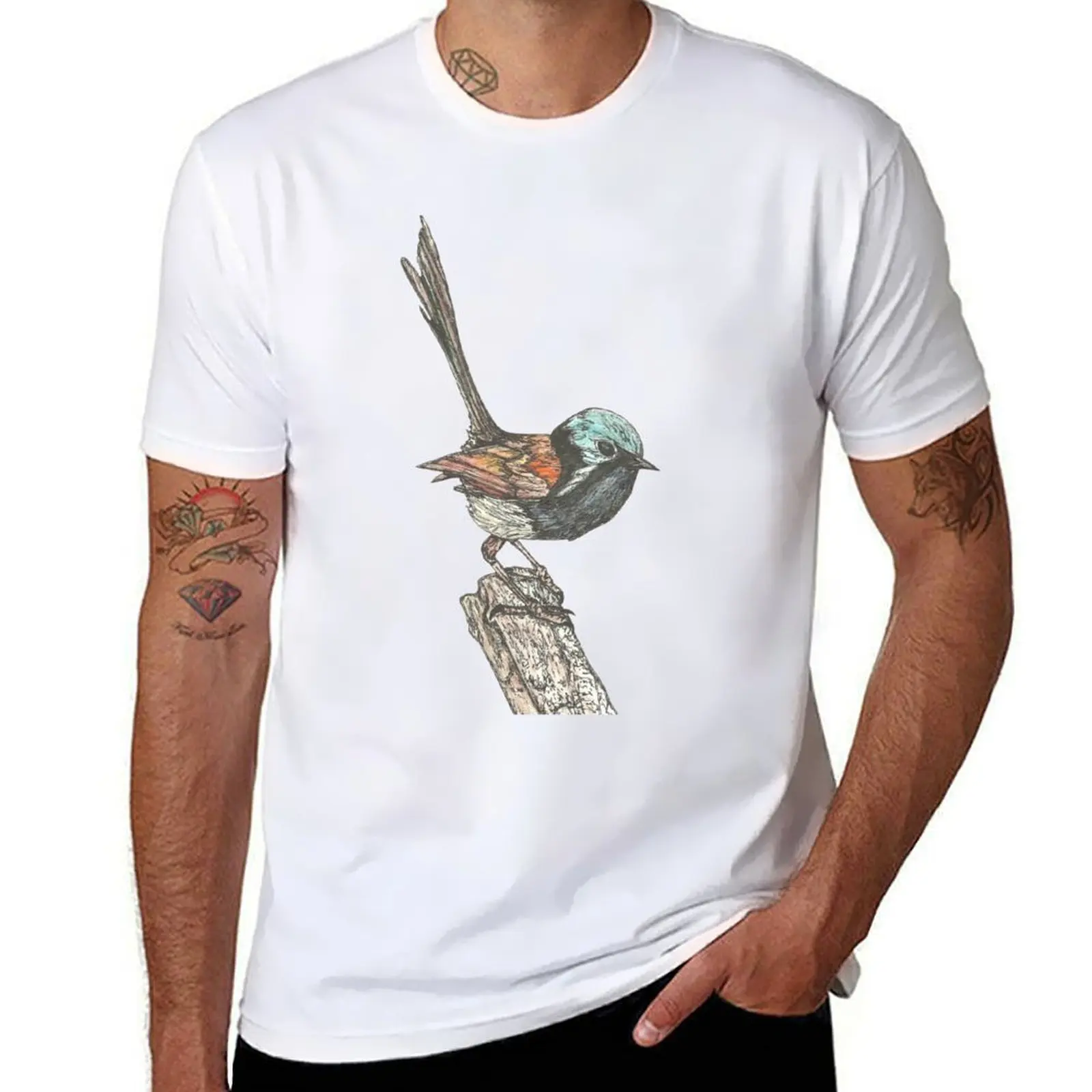 

Variegated Fairy Wren T-Shirt cotton t shirts high quality man t shirt graphic T-Shirt