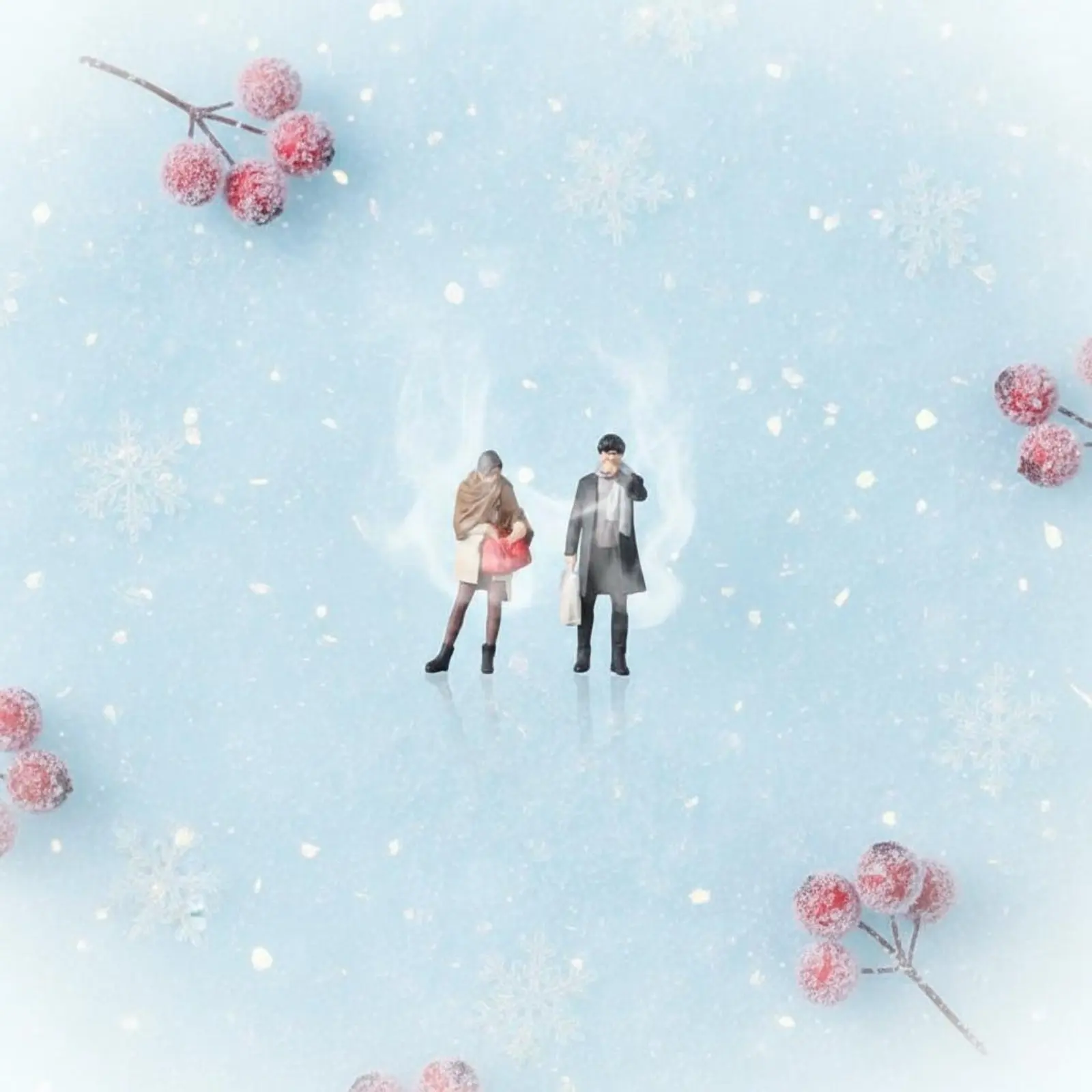 

2 Pieces Warm Winter Attire Doll Set Lifelike Features Resin Model People Small Human Models High Accuracy