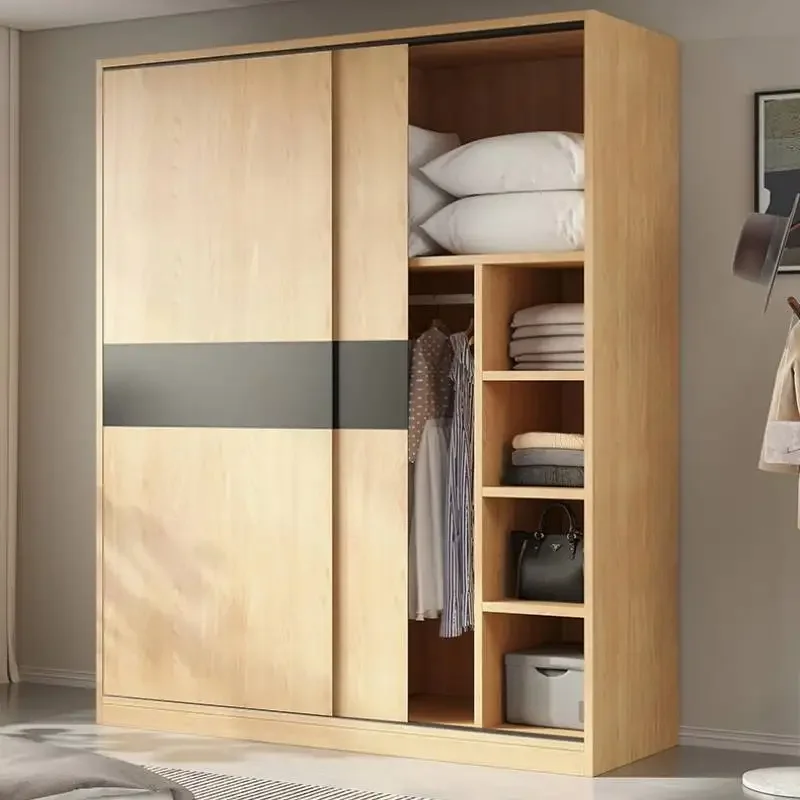 

Nordic Customized Wardrobes Closet Wooden Rod Long Saving Drawers Wardrobes Adult Cute Tall Guarda Roupas Furniture For Home