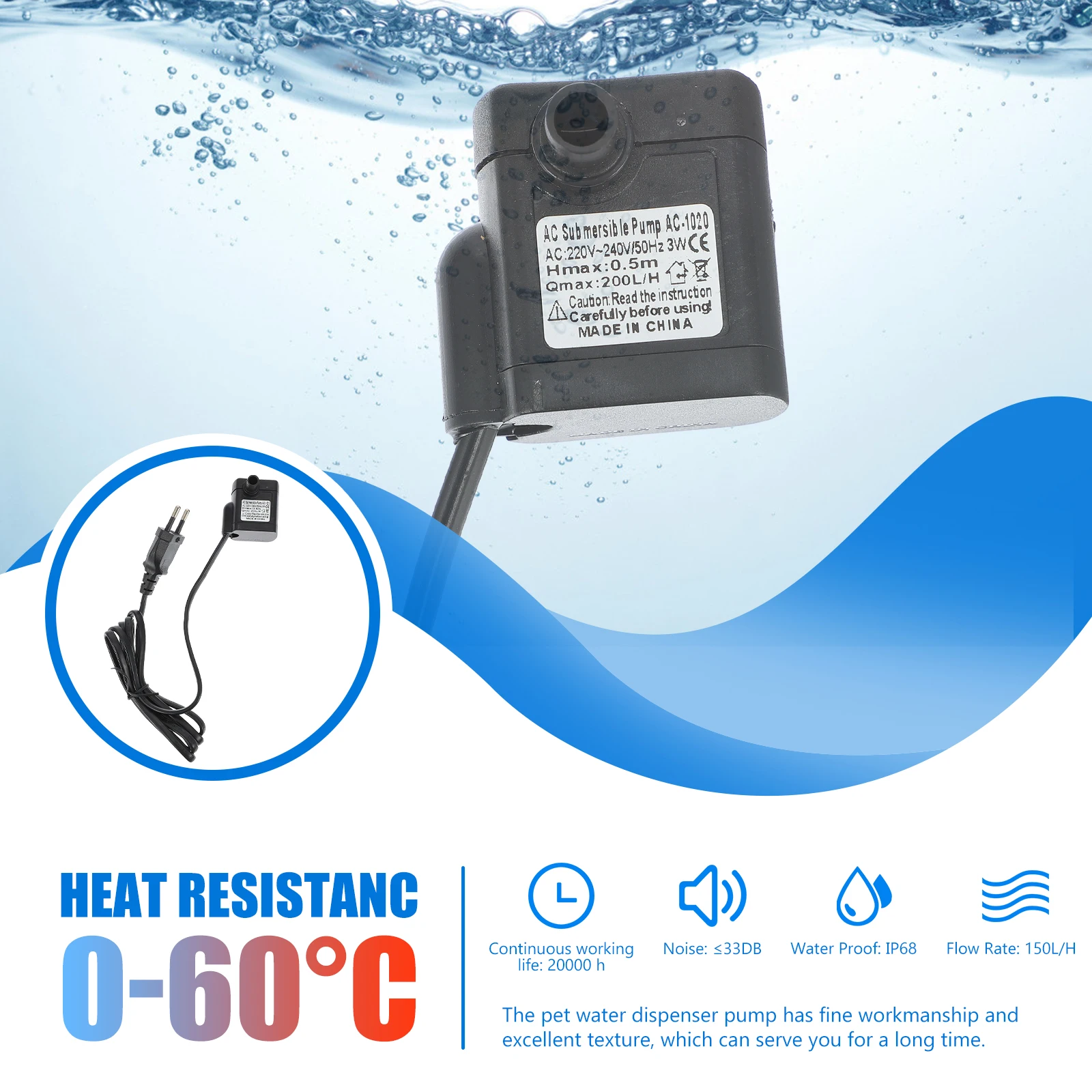 

Silent Aquarium Water Submersible Fish Tank Pump Pond Circulation Eu Plug Low Noise Fecal Suction Garden Waterfall Pump Fish