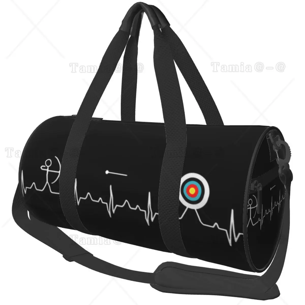 Archery Heartbeat Target Duffle Bag For Women Men Yoga Sports Bags for Gym with Pocket Arrow Sport Weekender Travel Bag