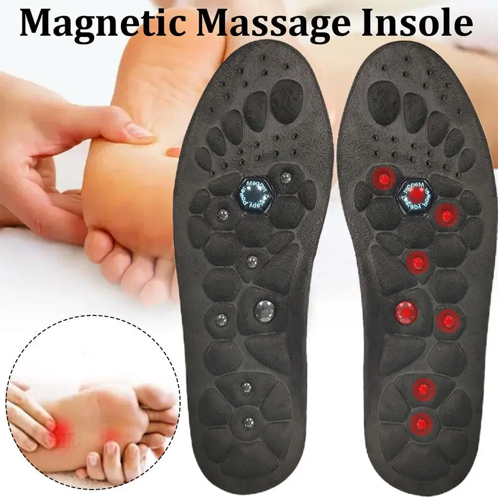 Premium Orthopedic Magnetic Therapy Insoles Arch Support Shoes Pads Magnet Soft Rubber Health Therapy Acupuncture Insoles Unisex