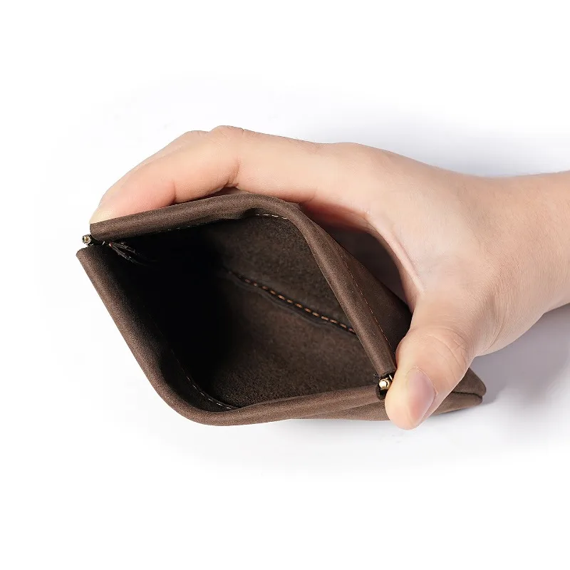 محفظة صغيرة للعملات المعدنية، محفظة تغيير جلدية، محفظة صغيرة للعملات المعدنية للنساء، حقيبة تغيير المال، محفظة السفر، حقيبة تنظيم النقود #4