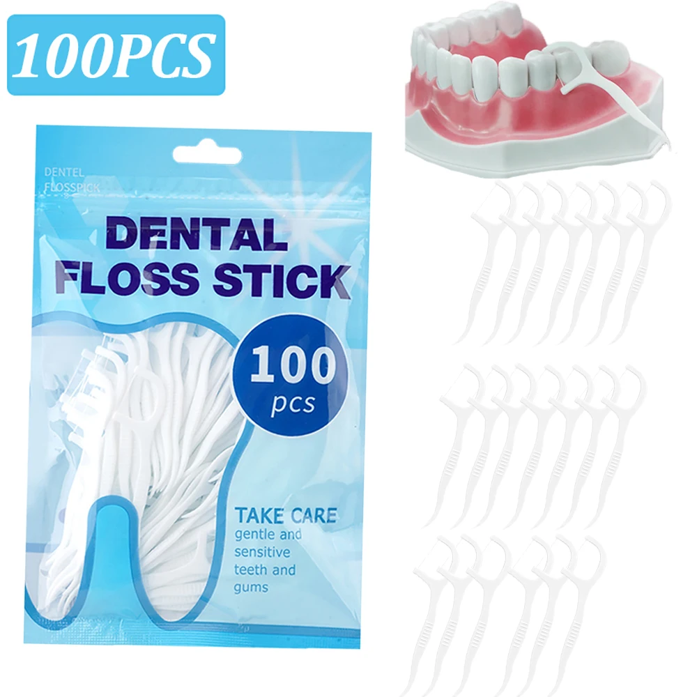 

Dental Floss Plastic Toothpicks with Thread Ultra Thin Dental Threads Teeth Stick Durable Tooth Picks Flosser Oral Hygiene Care