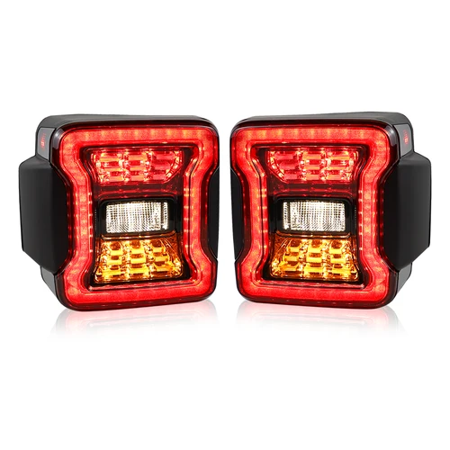Imagen 2 del producto 2x para Jeep Wrangler JK 2007-2017 luces traseras LED freno inverso lámpara trasera DRL