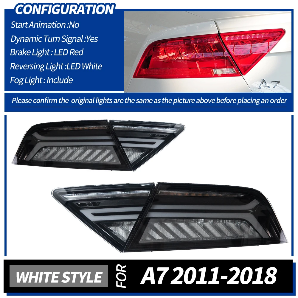 Akd用カースタイリングアウディA7テールライト2011-2018 RS7 ledテール