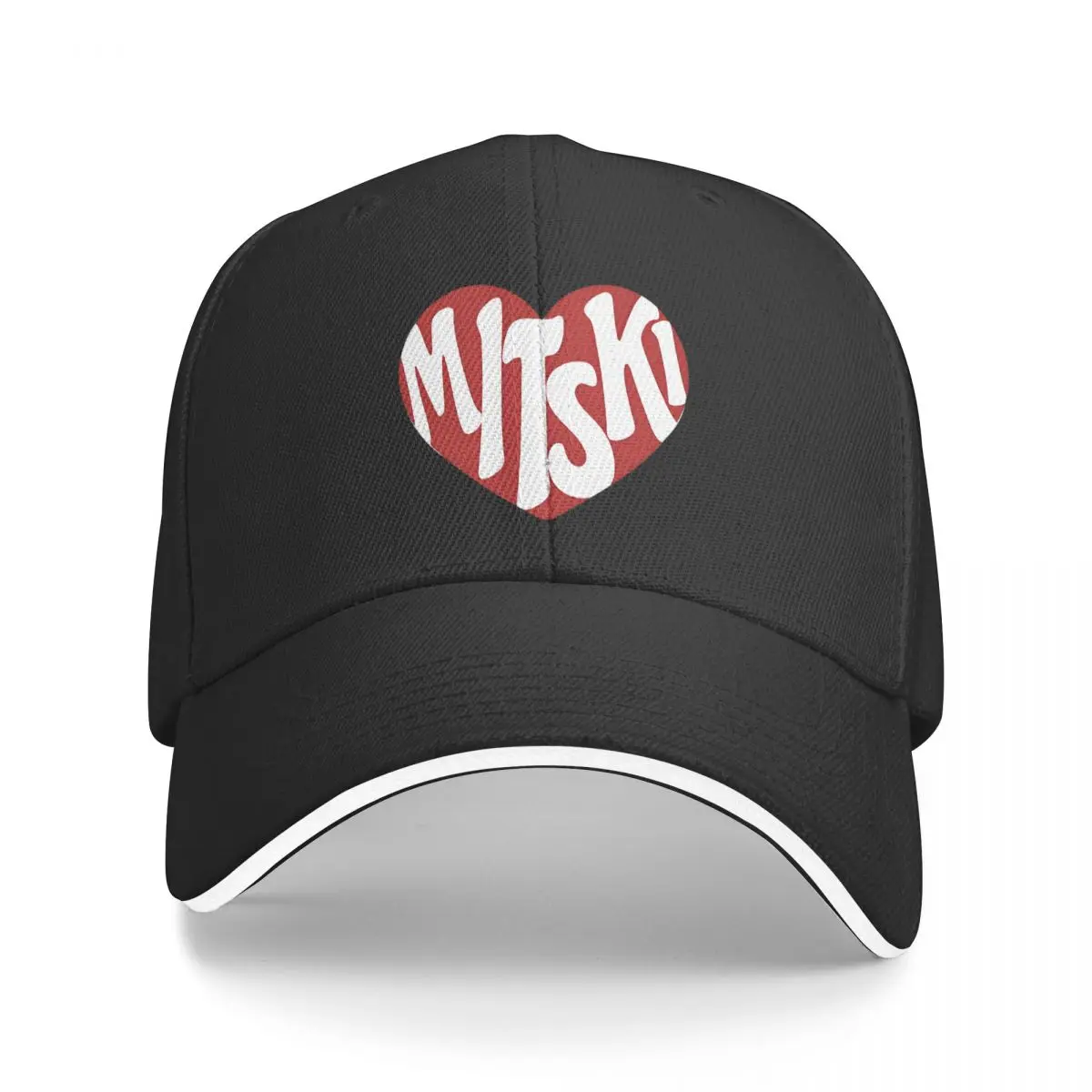 Red And White Heart Baseball Cap Fashion Mitski Indie Folk Band Music Sandwich Hat Men Women Adjustable Headwear Sport