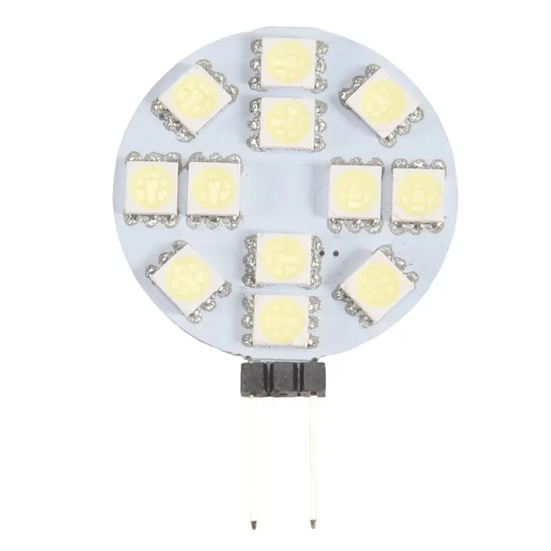 ABVJ-12PCS G4 Puck Lights LED Bulbs Side Pin Base Round G4 5050 12SMD LED RV Camper Light Home Reading Light