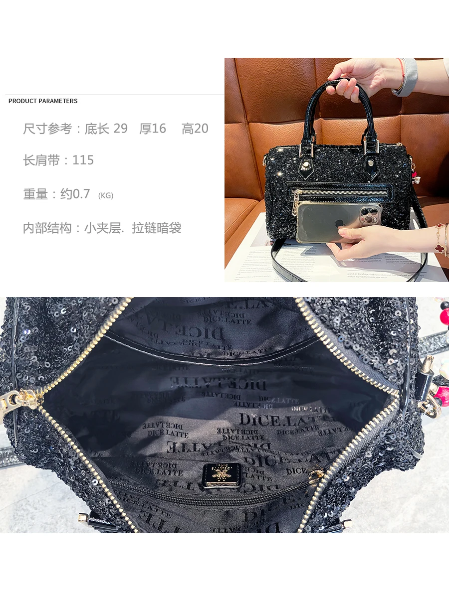 Luxury Designer Ita Bag Sparkle Sequines Handbag Women's Bag 2025 Boston Shoulder Messenger Bag Ladies Hand Bags