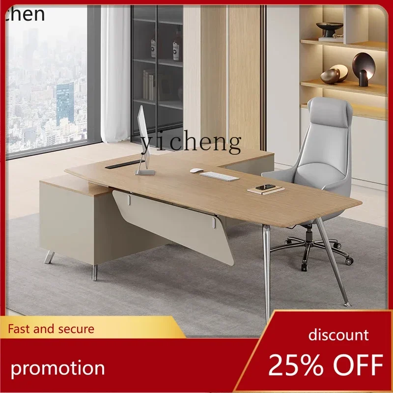 e-3  Simple Modern Boss Office Desk and Chair President Desk and Chair Combination Manager Supervisor Single Computer Desk