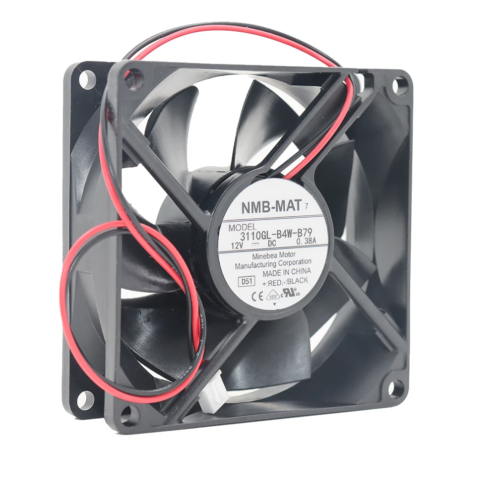 NMB 3110GL-B4W-B79 8025 8CM Three-Line Heat Sink Fan DC12V 0.38A Switch Fan for Computer Hardware
