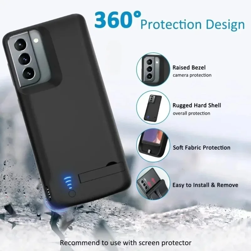 10000mAh New Travel Power Case for Samsung Galaxy S22 Ultra S24 Ultra S25 Plus S20 S21 FE Note 9 8 10 Plus S8 Mobile Phone Cover view 3