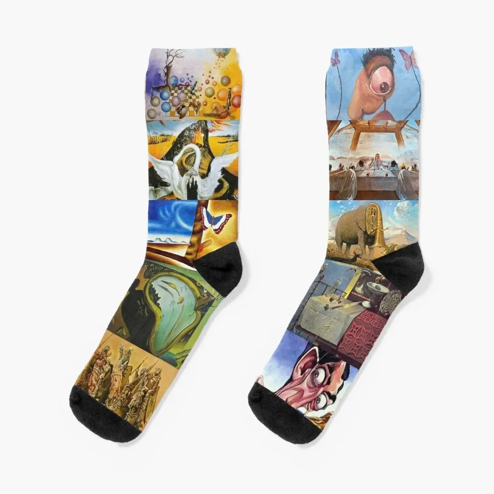 

Salvador Dali Socks Climbing cotton sport Socks Male Women's