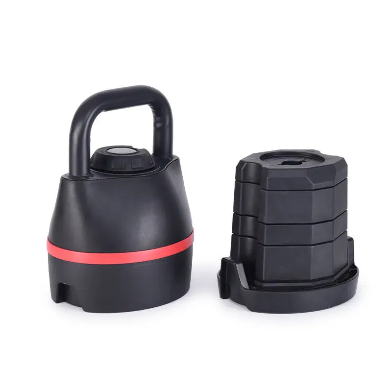 Adjustable Dumbbell Kettlebell, 6 Weight Levels, 40 Lbs 18 Kgs, Quick Change Free Weights, Gym Fitness Equipment