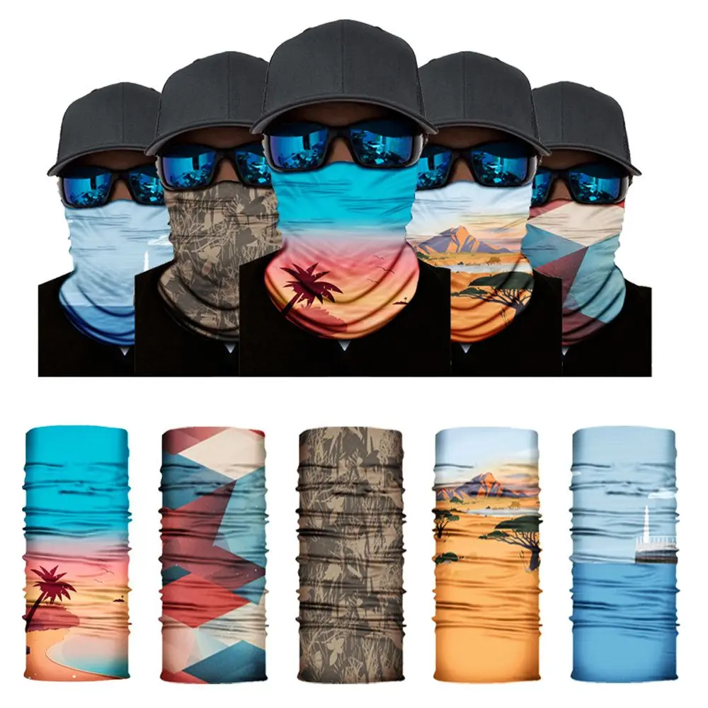 Scarf Women Men Scarf Cycling Tube Face Shield Fishing Seamless Bandana Polyester Print Bandana Cycling Face Scarf Mask Bandana