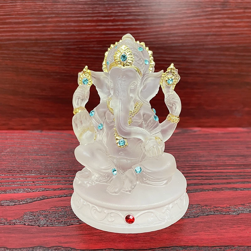 

Ganesh Hindu Elephant God of Success Statue Resin Transparent Figurine Ornament