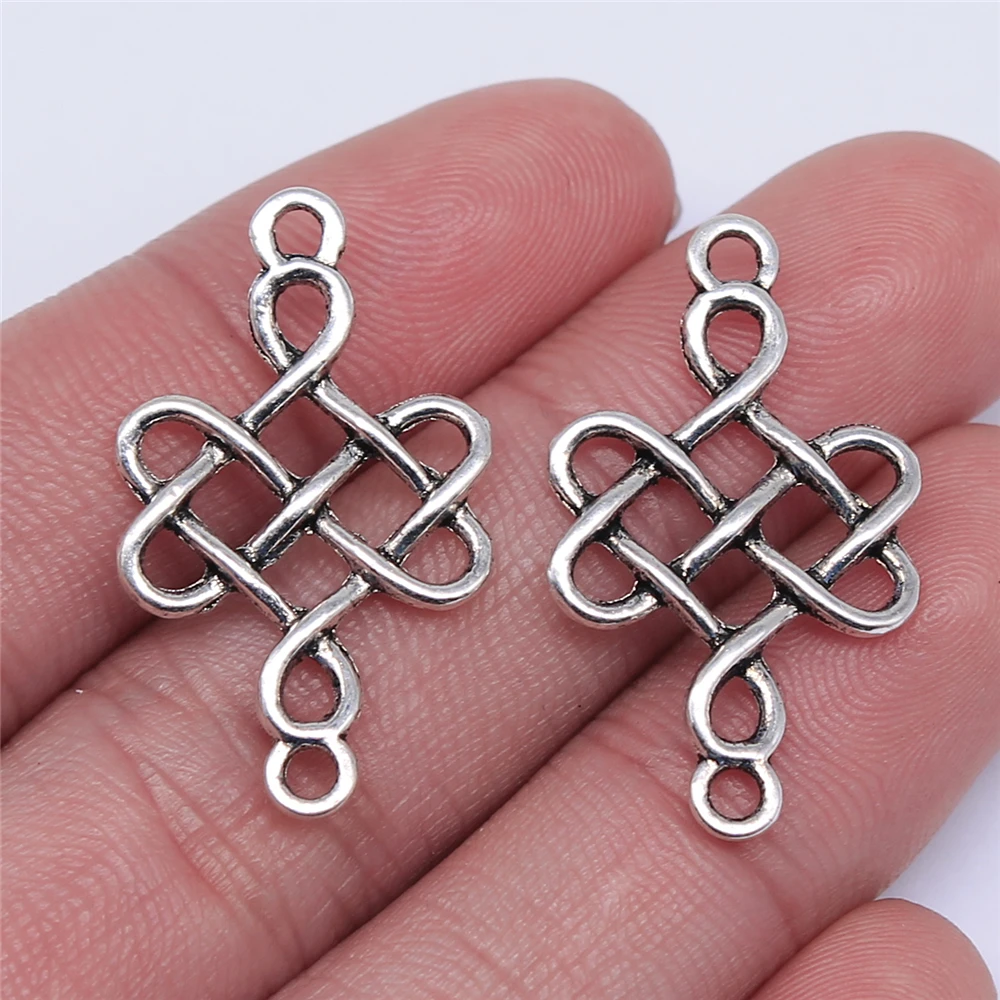 WYSIWYG 20pcs 31x18mm Chinese Knot For Jewelry Making Lucky Chinese Knot Pendants Charm Chinese Knot Connector