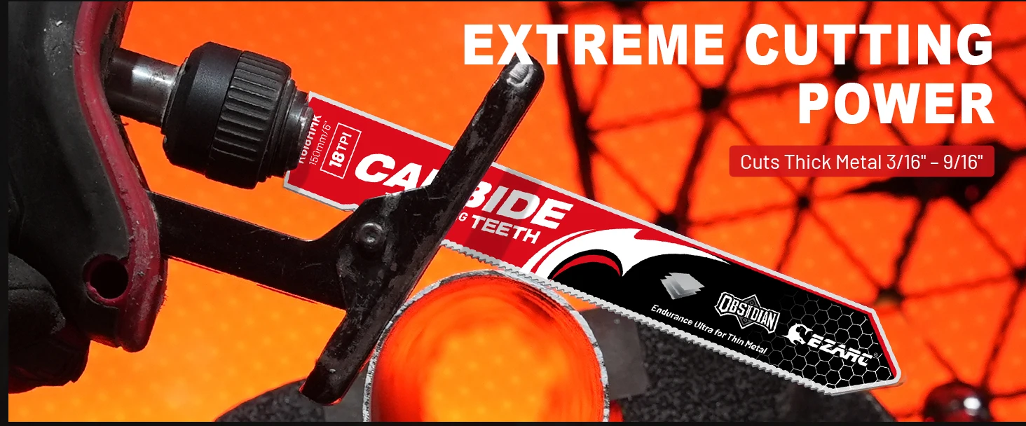 EZARC 6 Zoll Obsidian Hartmetall Säbelsägeblatt (Pro) 18TPI 2 Stück Endurance Ultra für Dünnes Metall, Gusseisen, Legierungsstahl – Detail 4
