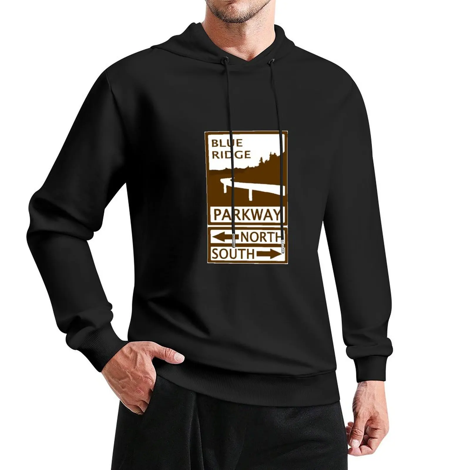 

Blue Ridge Parkway Road Sign Pullover Hoodie japanese style blouse men clothes men's clothing new in hoodies & sweat-shirt