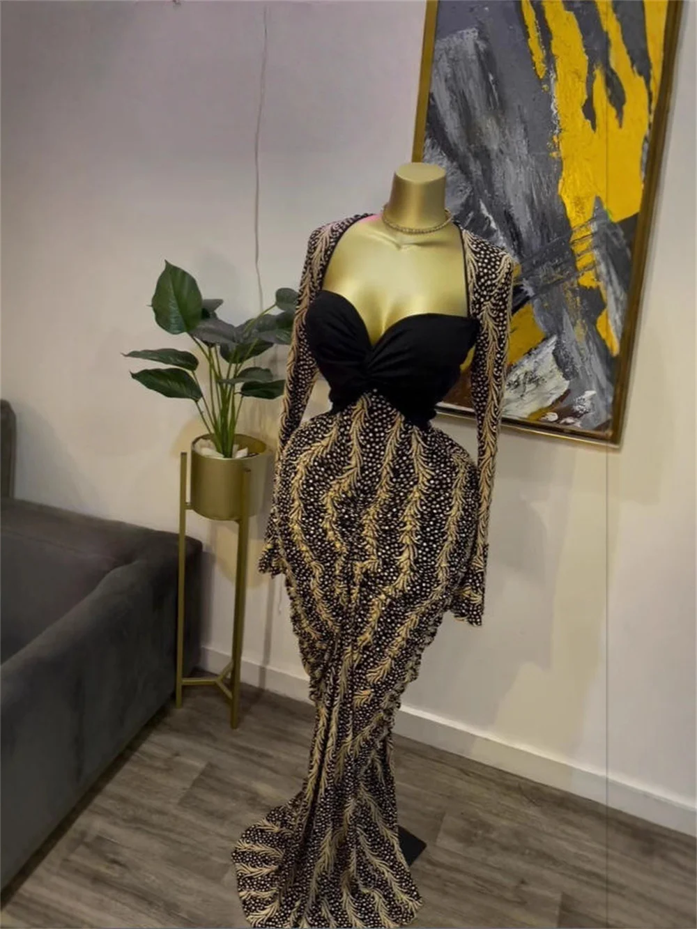 女性用セクシー長袖プリント入りギャザー入りボディコンマキシロングドレス2025ナイトクラブパーティードレスセレブリティバースデードレス