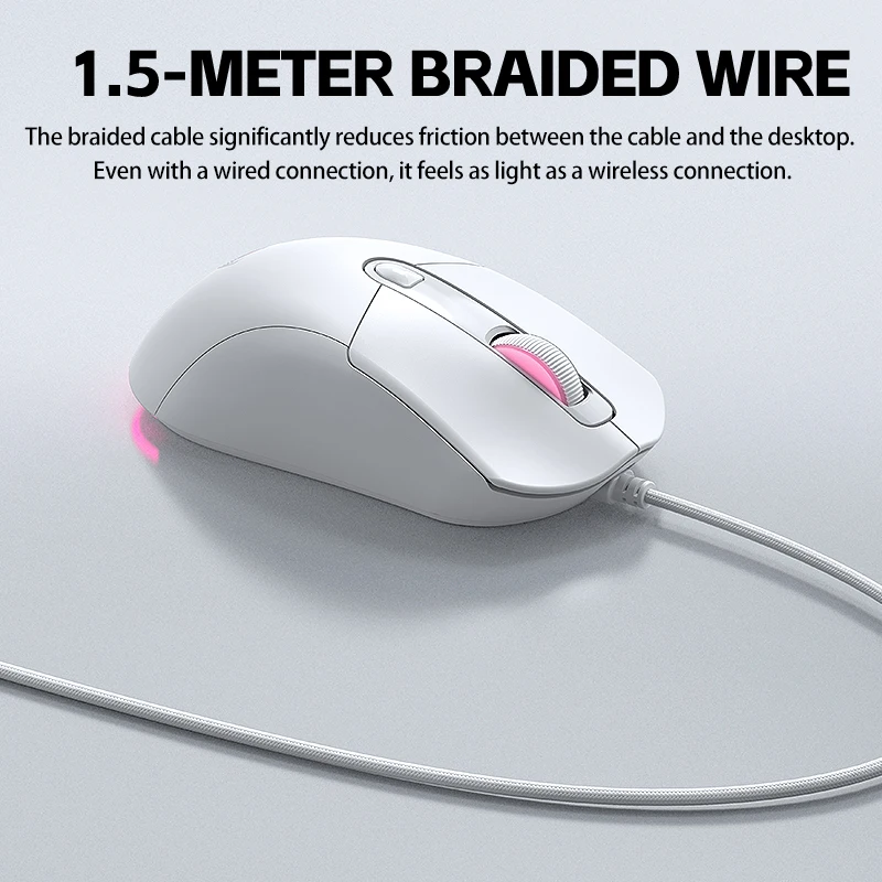 Ratón para juegos con cable T-WOLF G550 con luz de respiración de Color nivel de 4 DPI y pegatina antideslizante ratón con pegatina King