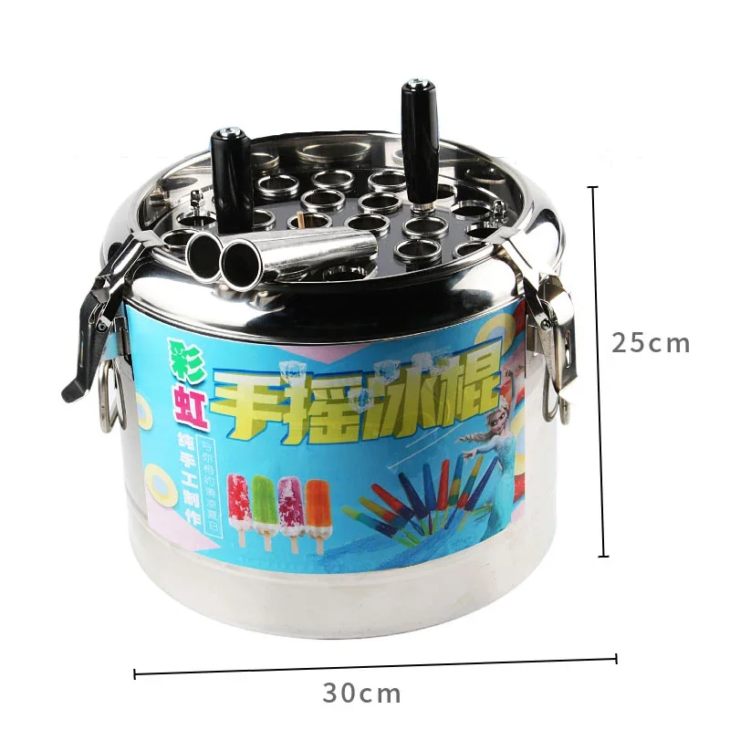 レインボー手回しアイスキャンデーマシンオンラインセレブミニ古い樽屋台機器マニュアルサマーシェイクアイスモールド