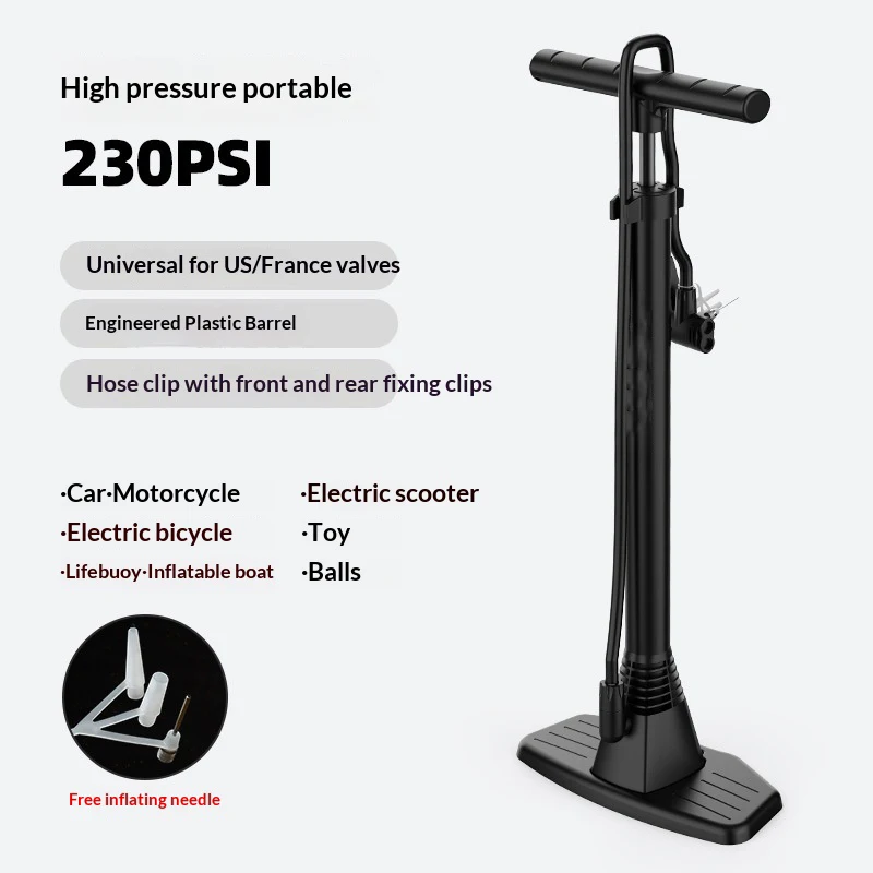 OFFBONDAGE 160PSI Fahrradluftpumpe mit Manometer für Schrader und Presta, MTB, Rennrad, Ball, Hochdruck-Reifenfüller, Stahl-Fahrradpumpe