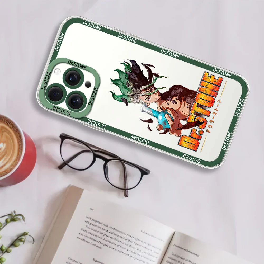 bilibili D-Dr.STONE senku Phone Case for Samsung S24 S23 S22 S21 A55 A54 FE PLUS ULTRA Transparent Bezel Cover