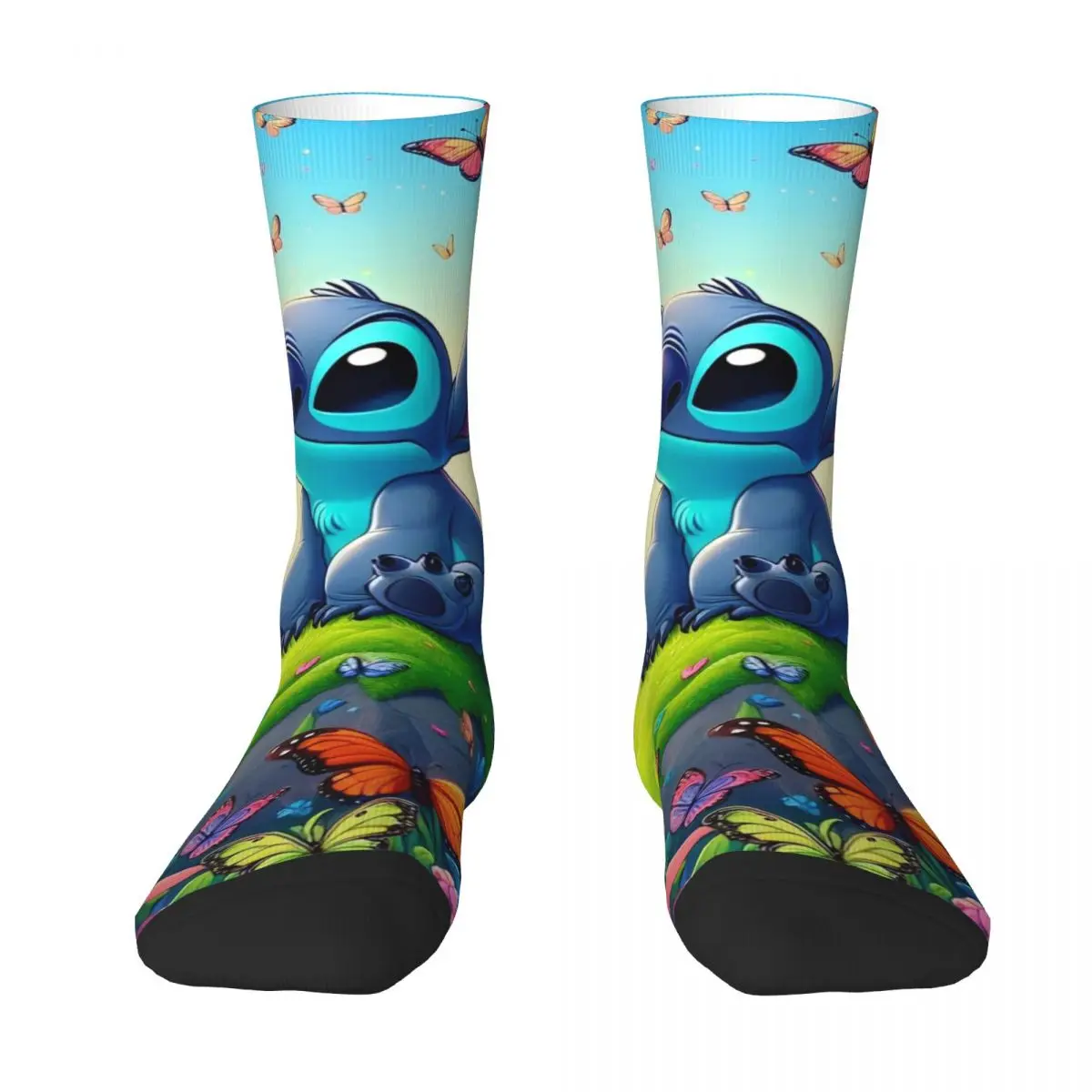 Stitch Cartoon Socks Elegant Stockings Autumn Anti Sweat Men's Socks Warm Soft Design Climbing Socks