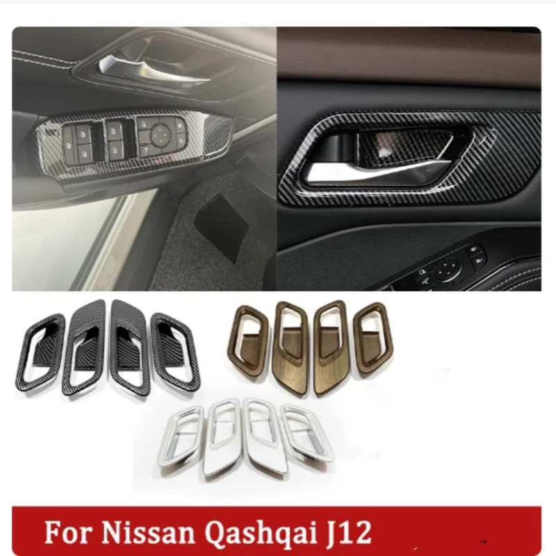 

ABS is suitable for Nissan QashQai J12 2023-2024 inner door handle bowl armrest window glass lifter switch button panel cover