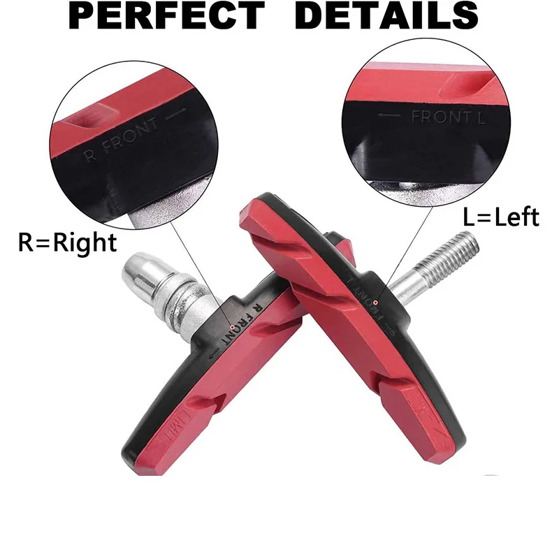 

2 Pcs For Long-Lasting Performance Cycling Accessories Durable Bicycle Silent Brake Pads V Brake Holder Rubber Blocks