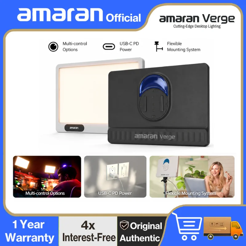 【Shipped form US】amaran Verge Bi-Color LED Panel Light USB-C PD 2,700K-6,500K Photography Studio Light by Aputure