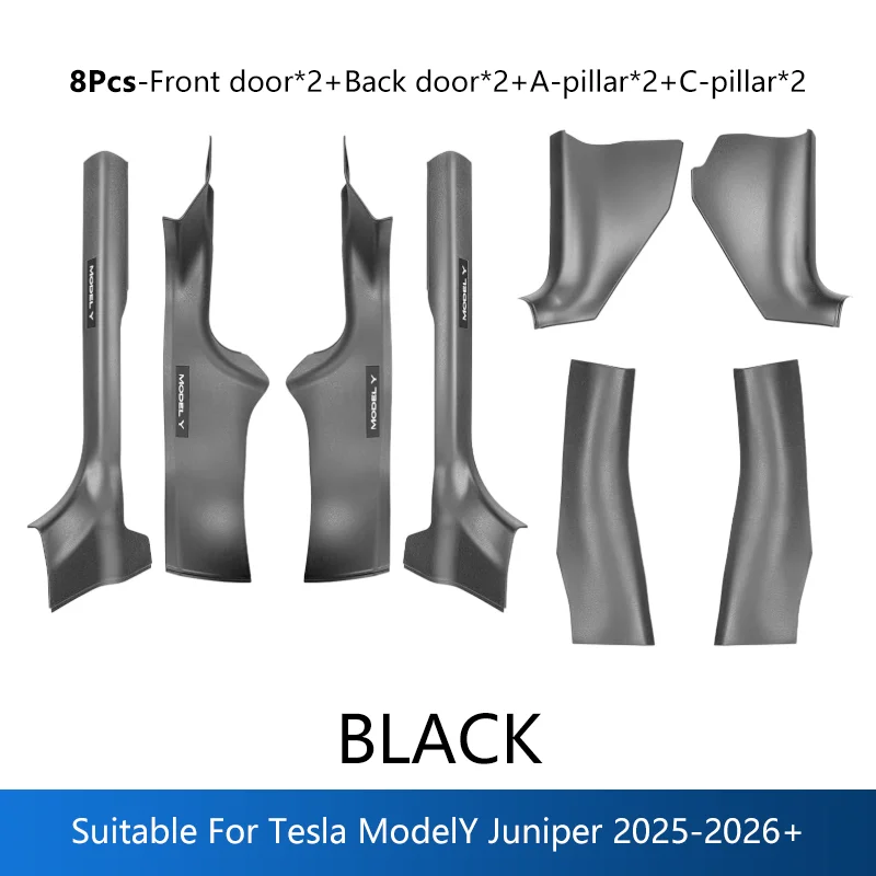 8-teiliger Einstiegsleistenschutz für Tesla Model Y Juniper 2025-2026+ ABS Schwellenschutzleiste Anti-Kick-Schutzplatte Wasserdichte Abdeckung Tesla – Detail 8
