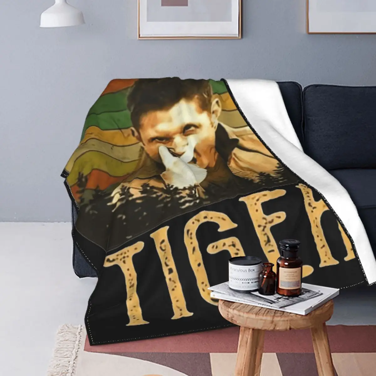 Dean Winchester Supernatural Eye Of The Tiger Blankets Flannel Decoration Super Warm Throw Blanket for Sofa Car Bedspread