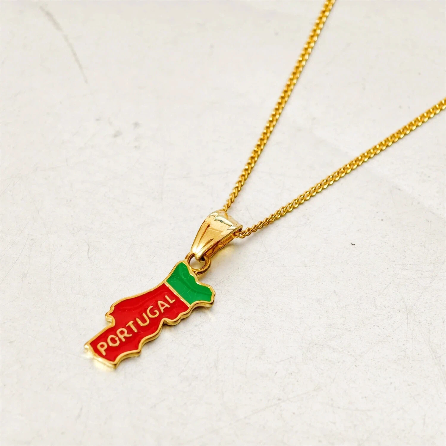 Fashion Small Tiny Portugal Map Pendant Female Gold Color Stainless Steel Chain Necklace for Women Jewelry Christmas Gift 2025 view 4